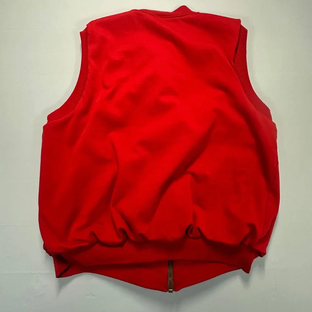 Vintage Russell Athletic Red Full Zip Thermal Lined Vest Mens Large Gorpcore